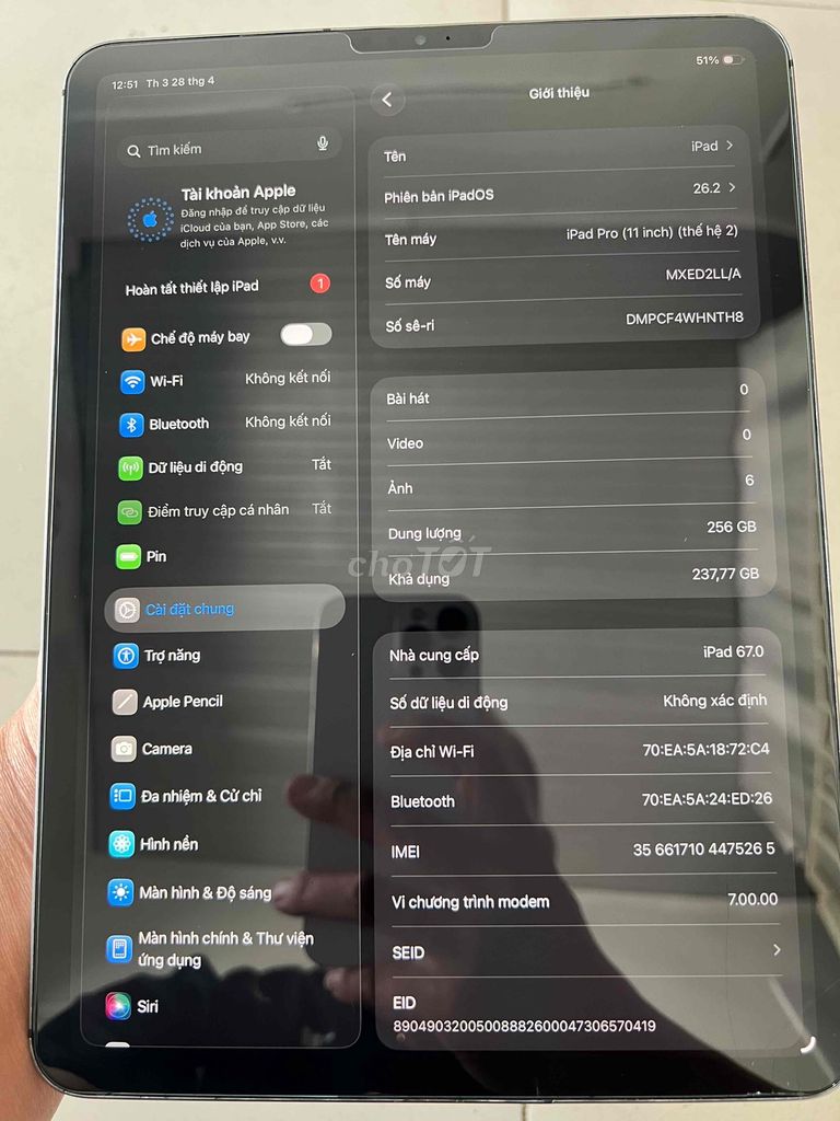 Apple iPad Pro 2020 11 inch 256GB. Mua bán Máy tính bảng tại Quận 3 Tp Hồ Chí Minh được đăng bởi Gia Khang hình 1