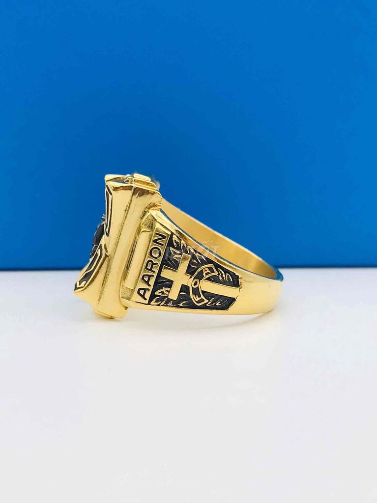 Nhẫn Nam vàng đúc chữ A dày dặn size 20mm