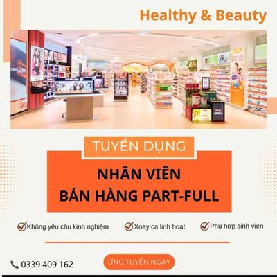 [KO CẦN KN] NHÂN VIÊN BÁN HÀNG MỸ PHẨM TPHCM