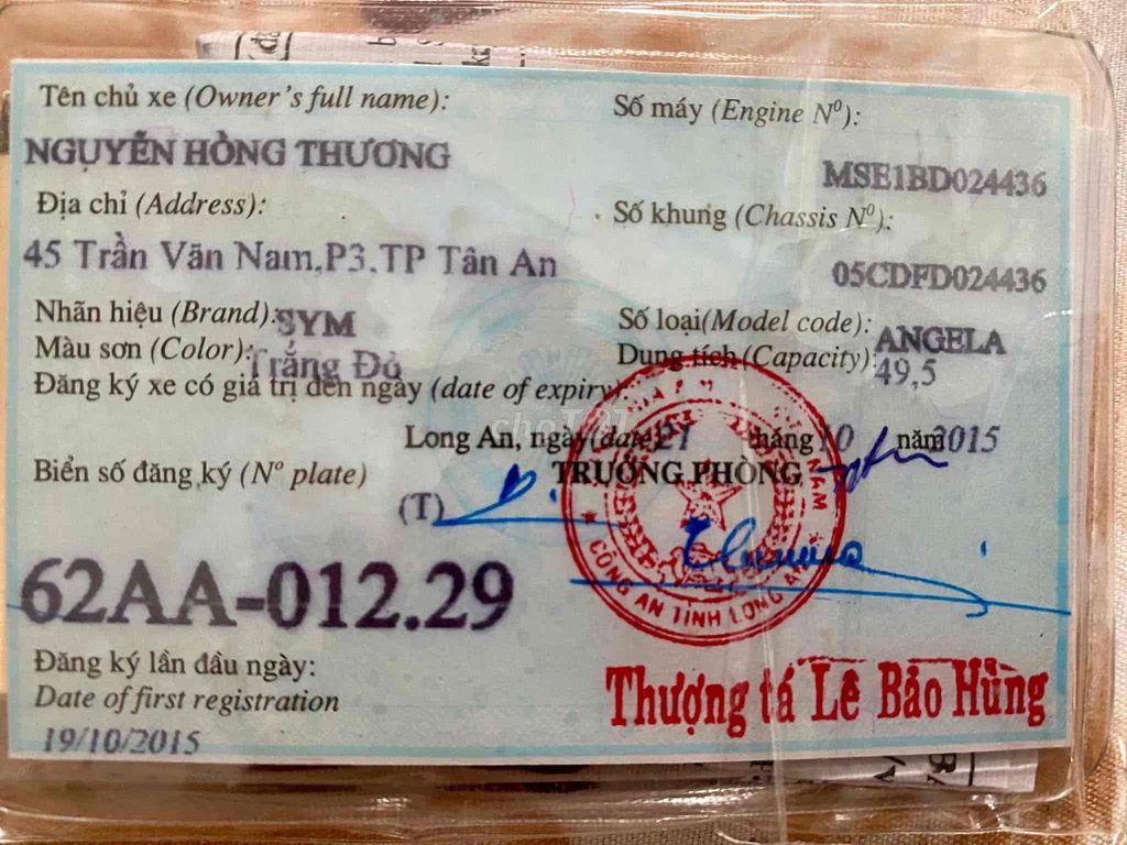 BÁN XE MÁY 50CC ANGELA (HÃNG SYM). Mua bán Xe máy tại Thành phố Tân An Long An được đăng bởi Tony Thanh hình 6