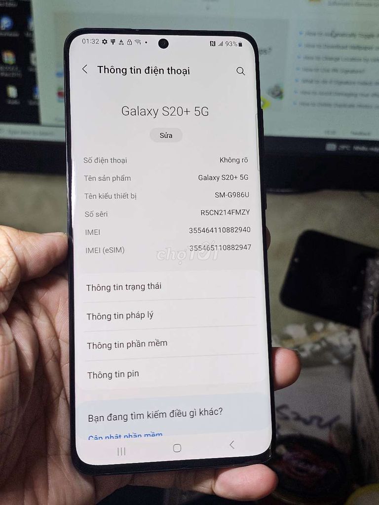 Samsung Galaxy S20+ 5G 128GB đẹp 99% giá rẻ . Mua bán Điện thoại tại Quận 8 Tp Hồ Chí Minh được đăng bởi Thiên Hòa mobile  hình 1
