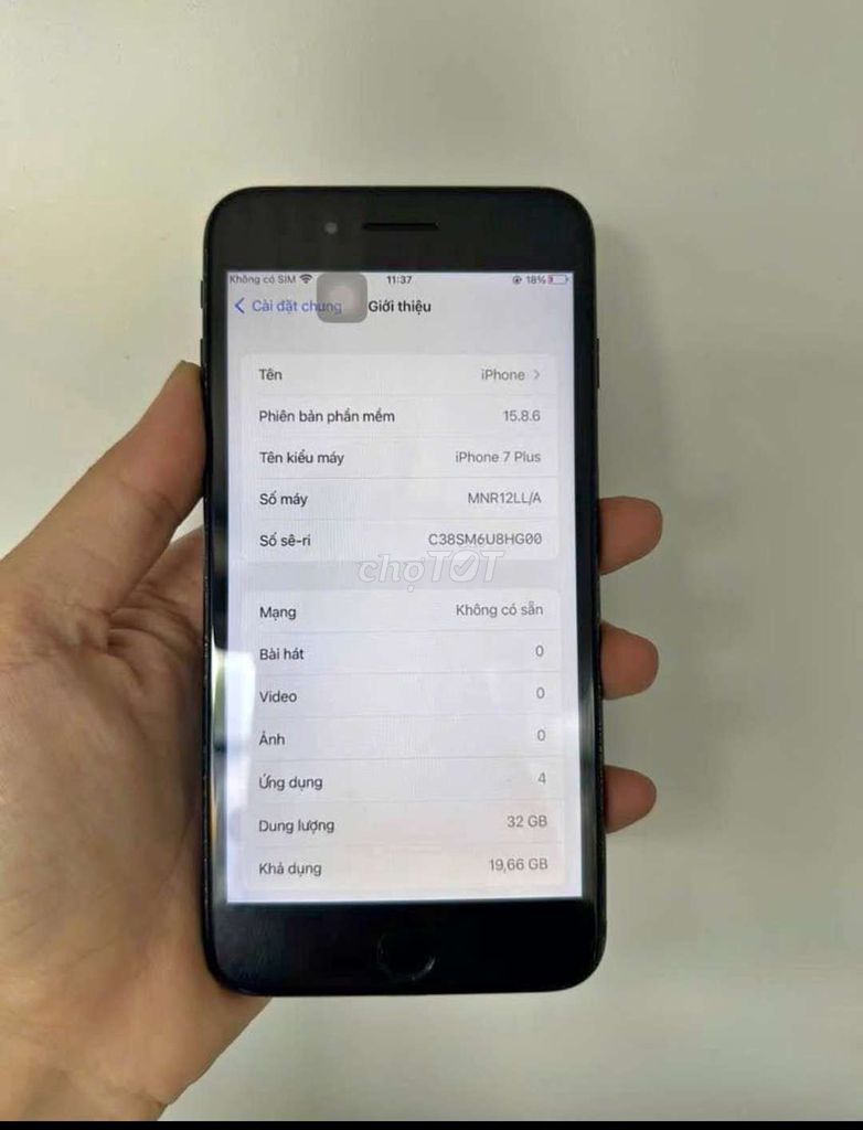 iPhone 7 Plus 32GB Đen. Mua bán Điện thoại tại Thành phố Dĩ An Bình Dương được đăng bởi Hoàng Dũng hình 1
