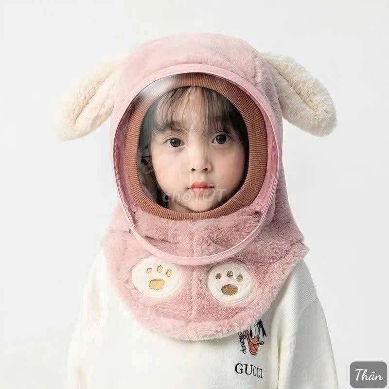 Mũ len trẻ em lông hồng. Mua bán Mẹ và bé tại Quận Thanh Xuân Hà Nội được đăng bởi Tổng kho gia dụng Ánh Tuyết hình 1