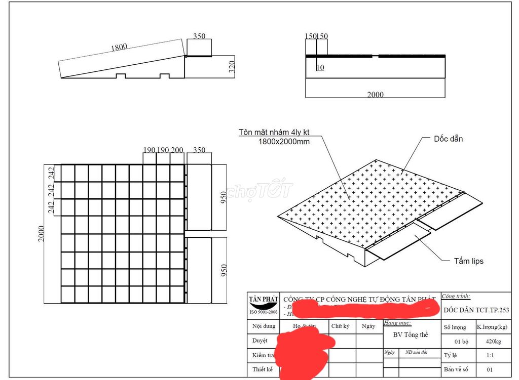 Dốc dẫn xe nâng Tôn nhám . Mua bán Đồ chuyên dụng, Giống nuôi trồng tại Huyện Yên Mỹ Hưng Yên được đăng bởi Ngọc Lê hình 1
