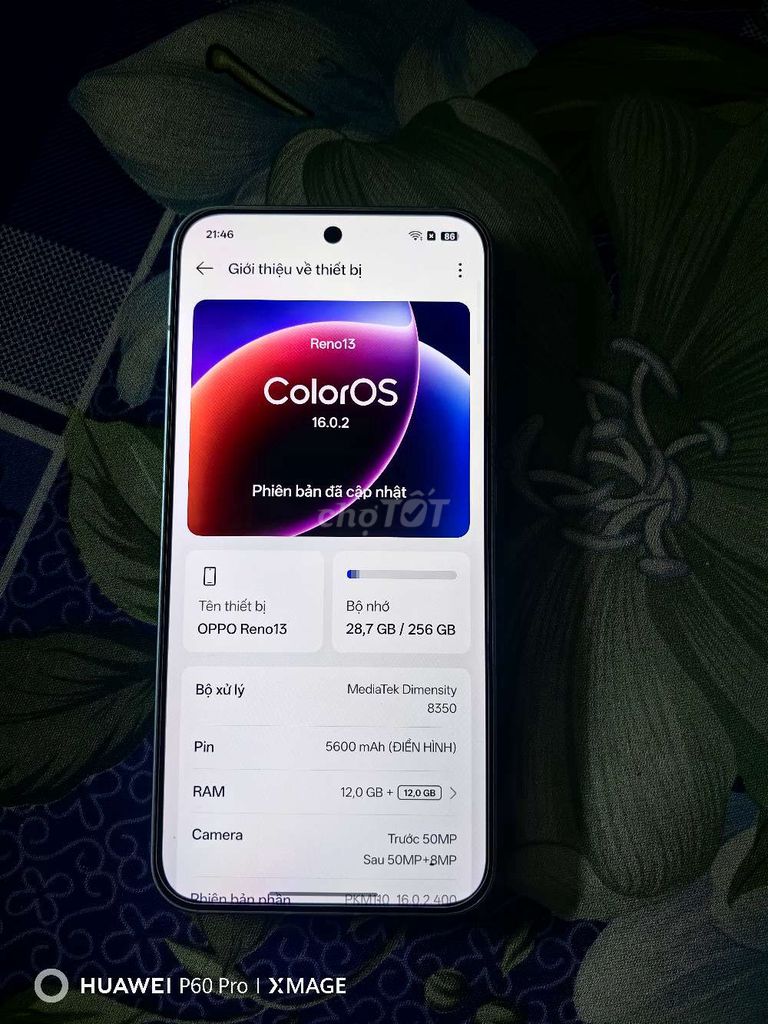 OPPO Reno13 256GB Bạc. Mua bán Điện thoại tại Thành phố Thủ Đức Tp Hồ Chí Minh được đăng bởi Phuoc Vo hình 1