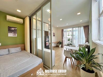 CHDV studio/1PN tách bếp balcony full nội thất, tone pastel hiện đại