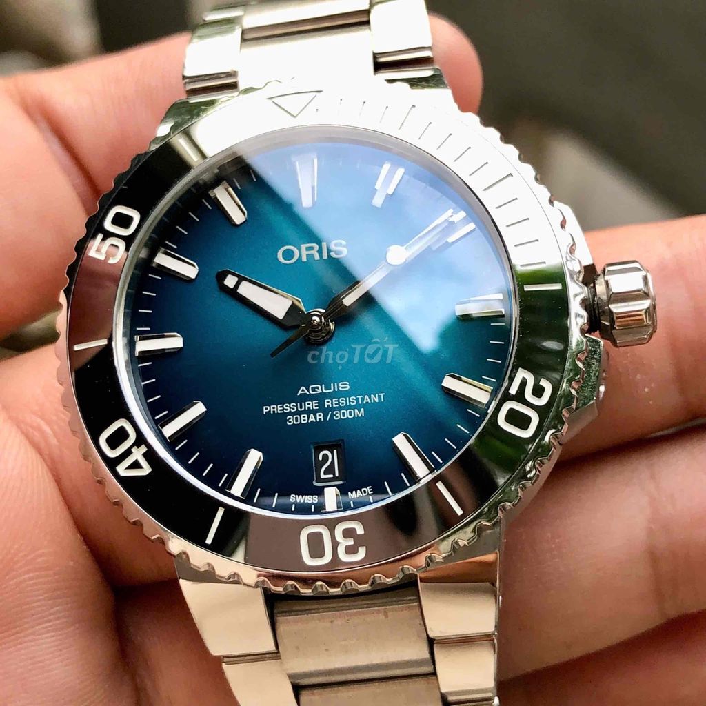 ORis Aquis Date Blue 39.5mm 01 733 7732 4155-07 8