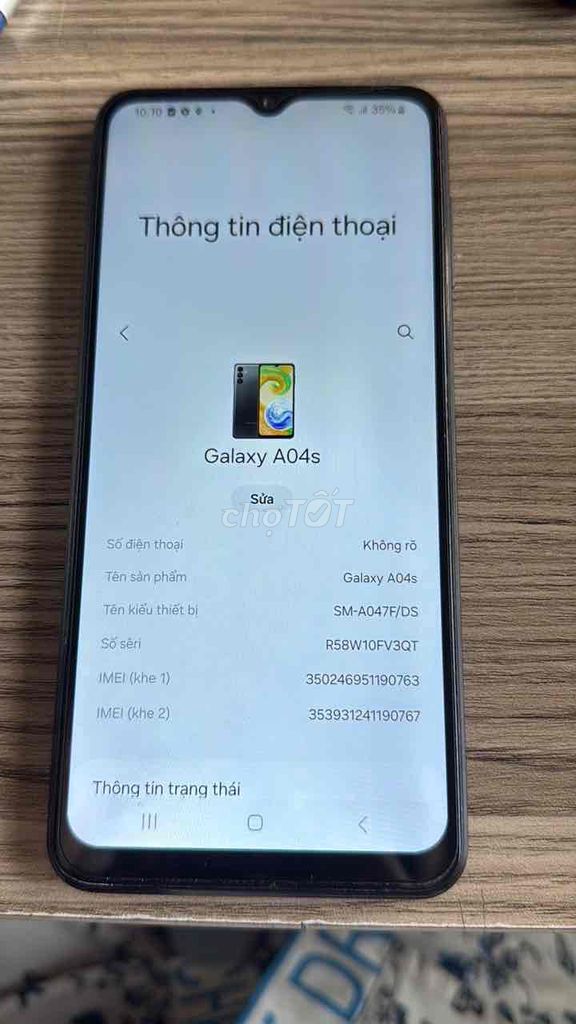 Samsung Galaxy A04s 64GB. Mua bán Điện thoại tại Quận 12 Tp Hồ Chí Minh được đăng bởi Dinh Mai Nuong hình 1