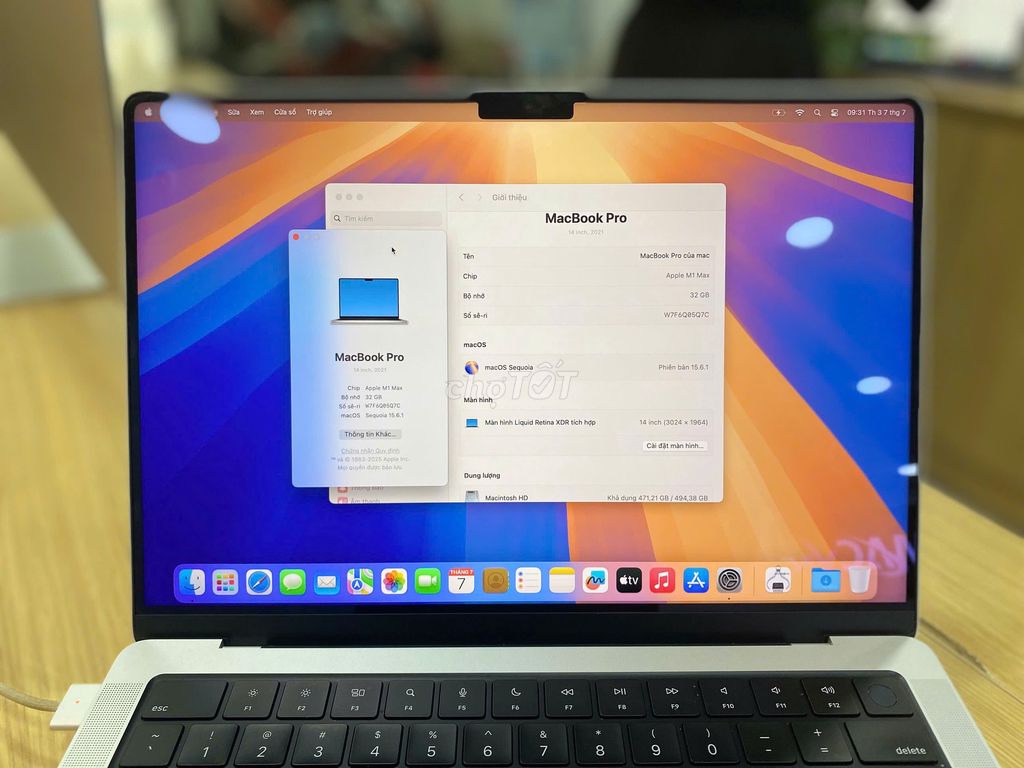 Pro 14" 2021 M1 Max 24GPU Ram 32Gb SSD 512Gb. Mua bán Laptop tại Quận 10 Tp Hồ Chí Minh được đăng bởi Lapvn hình 1