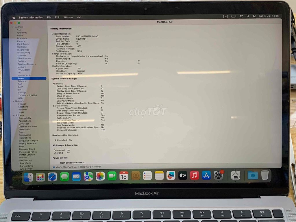 Apple MacBook Air M1 8/256GB Xám. Mua bán Laptop tại Quận 3 Tp Hồ Chí Minh được đăng bởi Tố Tâm hình 1