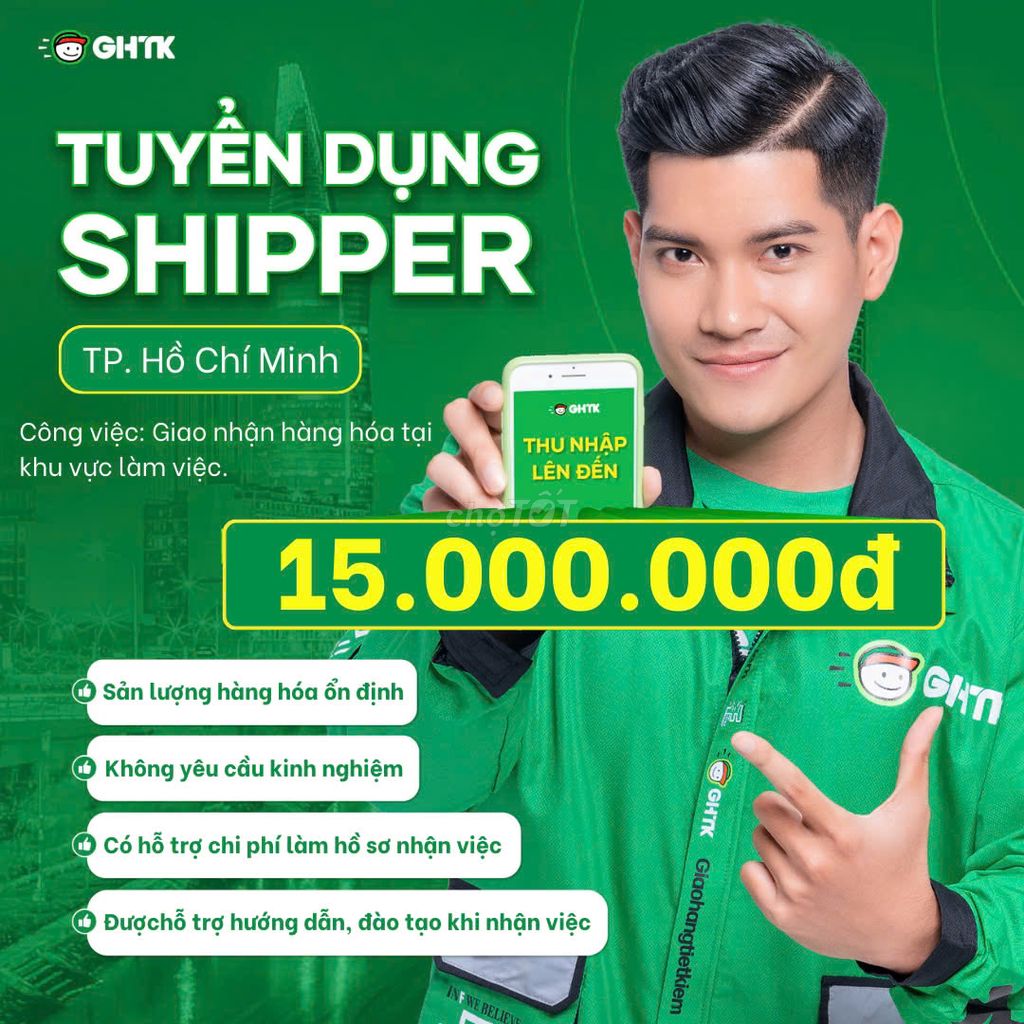 [GHTK] TUYỂN SHIPPER THỜI VỤ - FULLTIME BÌNH THẠNH