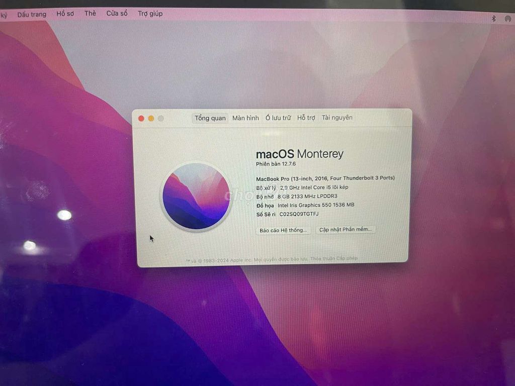Apple MacBook Pro 13.3 inch Bạc 2016 i5 8GB. Mua bán Laptop tại Quận Ba Đình Hà Nội được đăng bởi Lưu Ngọc hình 1