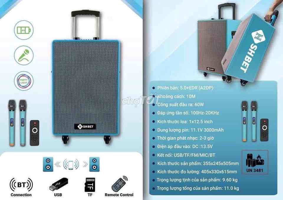 Loa kéo SHBET BK19 60W Xám, Xanh. Mua bán Tivi, Âm thanh tại Quận Bình Thuỷ Cần Thơ được đăng bởi Van hình 1
