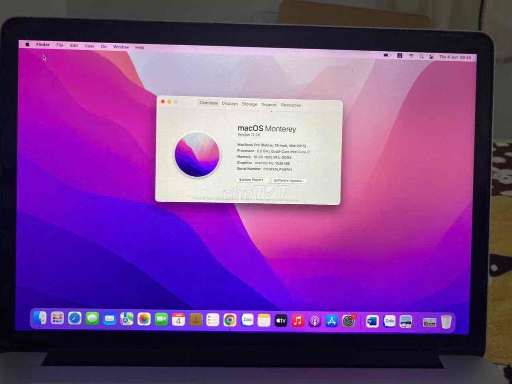 Apple Macbook Pro 2015 i7 16GB/512GB. Mua bán Laptop tại Quận Bắc Từ Liêm Hà Nội được đăng bởi Nguyễn Đức Dũng hình 1