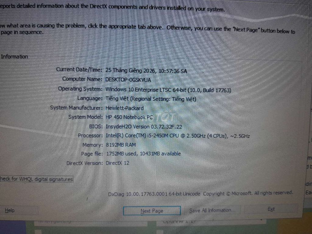 HP 450 Notebook PC i5 8GB Đã sử dụng. Mua bán Laptop tại Huyện Thới Bình Cà Mau được đăng bởi trương văn dương  hình 1