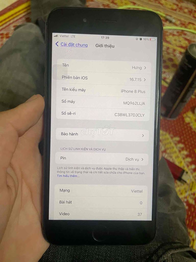 Apple iPhone 8 Plus Đen Đã sử dụng. Mua bán Điện thoại tại Quận Cầu Giấy Hà Nội được đăng bởi Lê quang hưng hình 1
