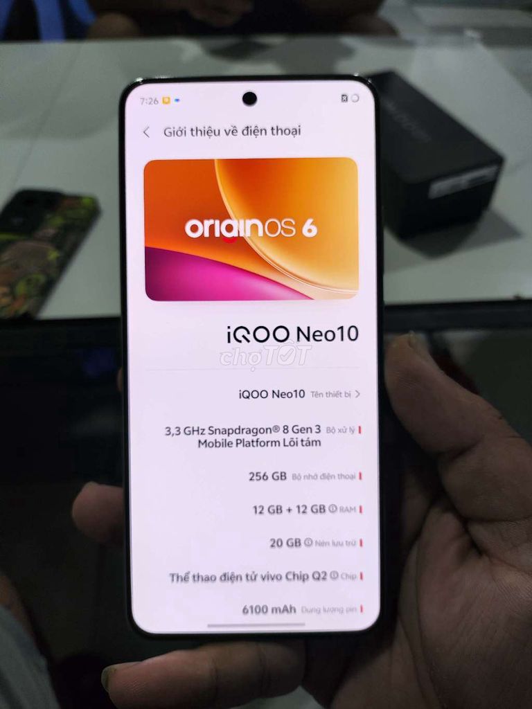 Iqoo neo 10 full box 12+12/256 full cn. Mua bán Điện thoại tại Quận Gò Vấp Tp Hồ Chí Minh được đăng bởi Anhh Mười hình 1