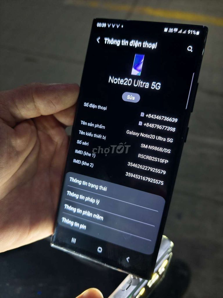 Samsung Note20 Ultra 5G Đen. Mua bán Điện thoại tại Huyện Bình Chánh Tp Hồ Chí Minh được đăng bởi tường hình 1
