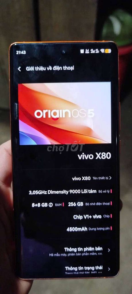 Vivo X80 256GB Cam. Mua bán Điện thoại tại Thành phố Vị Thanh Hậu Giang được đăng bởi Thích Trải Nghiệm hình 1