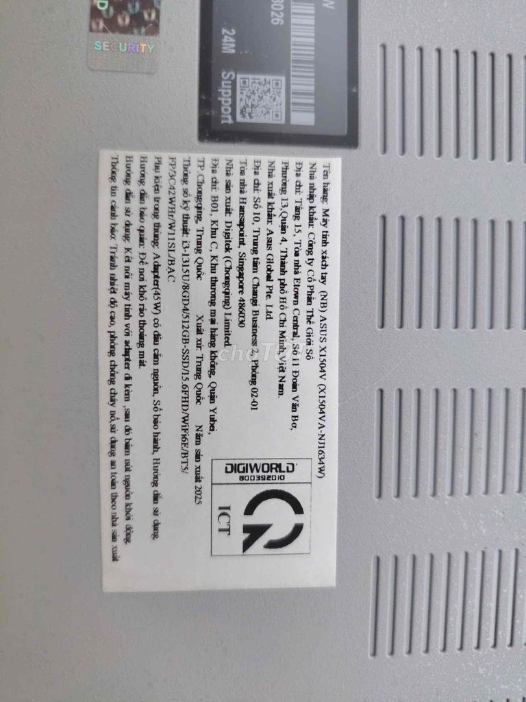 ASUS X1504VA-NJ103W Bạc. Mua bán Laptop tại Huyện Tân Hiệp Kiên Giang được đăng bởi Son Nguyen hình 1