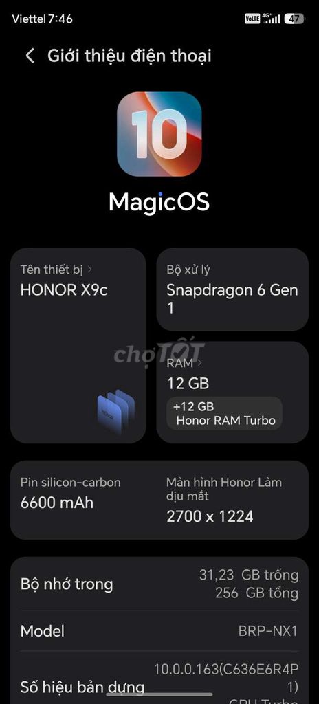 Honor X9c 256GB Đen. Mua bán Điện thoại tại Thị xã Đông Triều Quảng Ninh được đăng bởi Đặng Thế Sơn hình 1