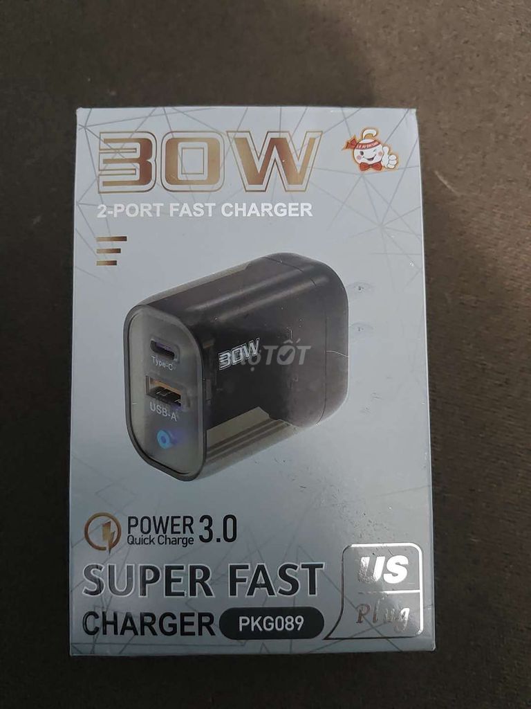 Sạc điện thoại PKG089 Đen 30W. Mua bán Phụ kiện (Màn hình, Chuột...) tại Huyện Cẩm Giàng Hải Dương được đăng bởi Lê Lâm hình 1