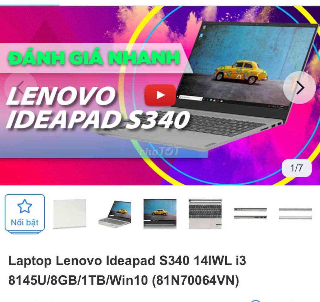 Lenovo Ideapad S340 i3 8GB/240GB. Mua bán Laptop tại Huyện Long Thành Đồng Nai được đăng bởi Hà hình 1