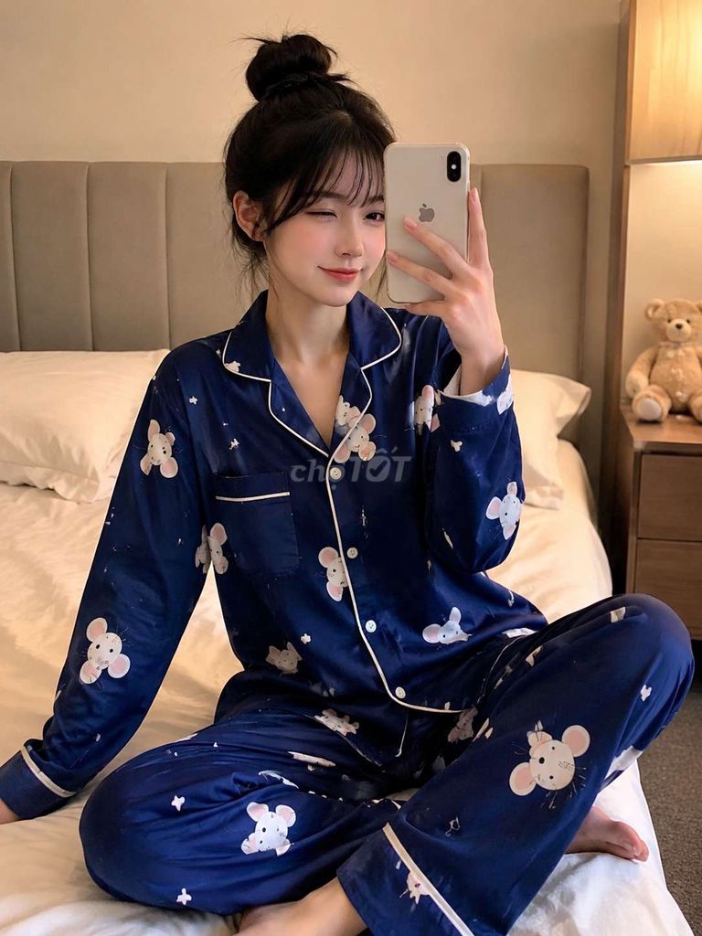 Đồ ngủ nữ Lụa Chuột hoạt hình Xanh navy. Mua bán Quần áo tại Thành phố Lào Cai Lào Cai được đăng bởi Dyn hình 1