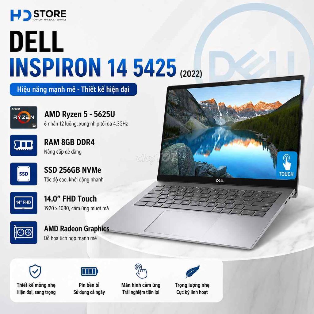 Dell Inspiron 14 5425 R5 5625U 14 inch 8GB/256GB. Mua bán Laptop tại Thành phố Buôn Ma Thuột Đắk Lắk được đăng bởi HD Store  hình 1