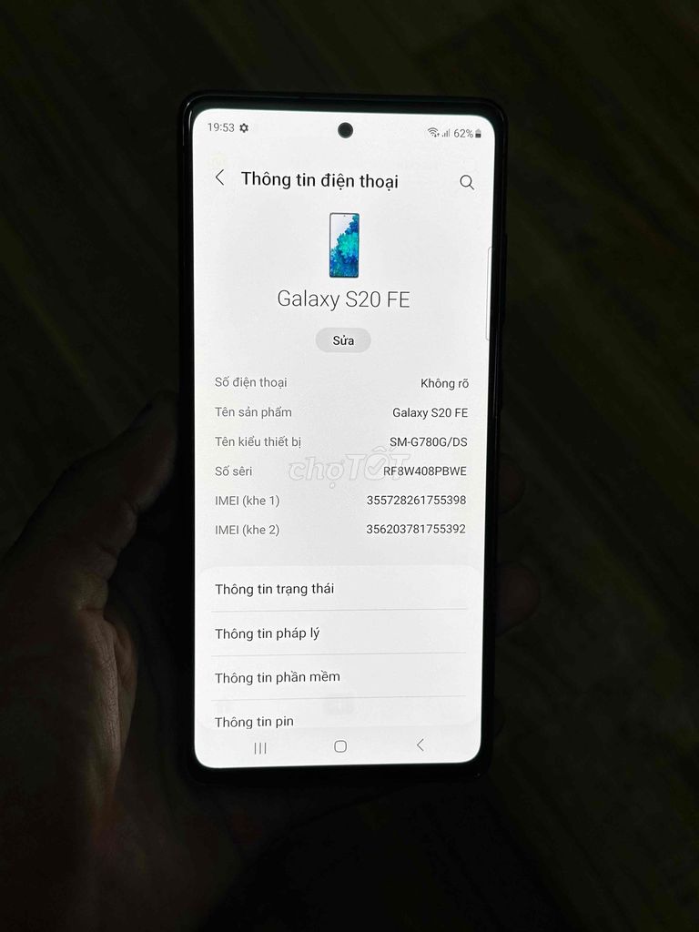 Samsung Galaxy S20 FE Đen 256gb. Mua bán Điện thoại tại Thị xã Bình Long Bình Phước được đăng bởi Trần xuân hình 1