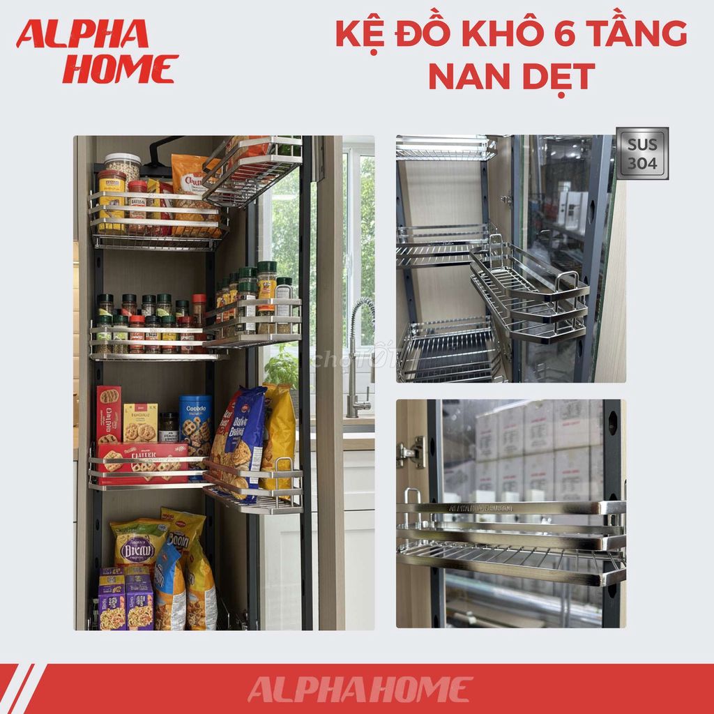 Kệ đồ khô Alpha Home Inox 304 6 tầng Bạc. Mua bán Dụng cụ nhà bếp tại Quận Thanh Khê Đà Nẵng được đăng bởi Dương Ánh hình 1