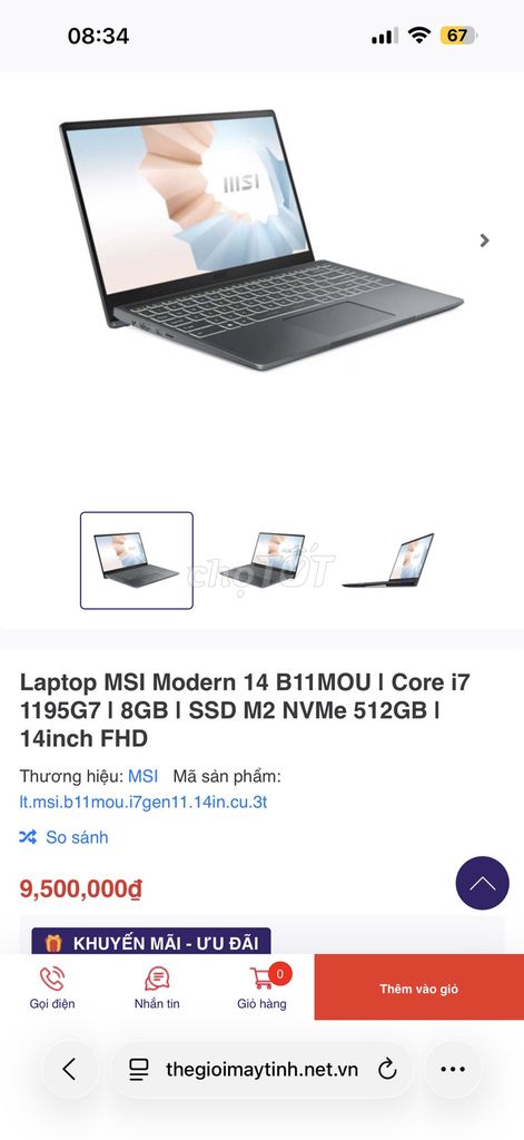 LAPTOP MSI Modern 14 B11MOU 847VN I7 8GB SSD 512. Mua bán Laptop tại Huyện Cái Bè Tiền Giang được đăng bởi Đạt hình 1