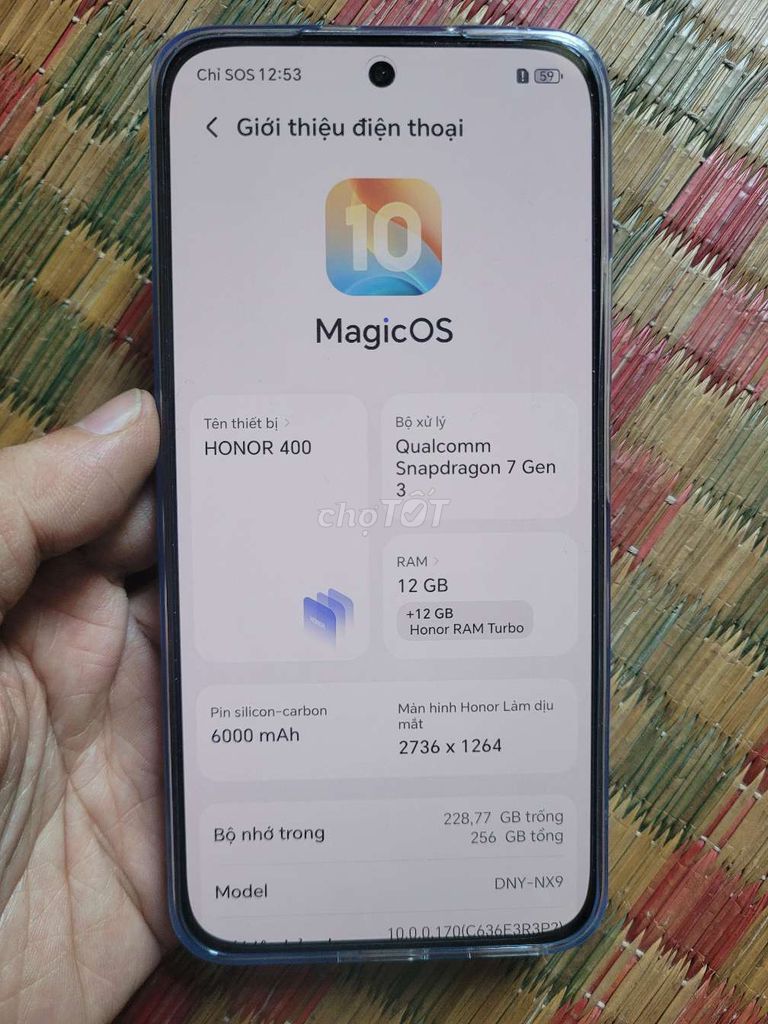 Honor 400 12GB/256GB Đen giá 7tr. Mua bán Điện thoại tại Huyện Tuy Phước Bình Định được đăng bởi Hải hình 1