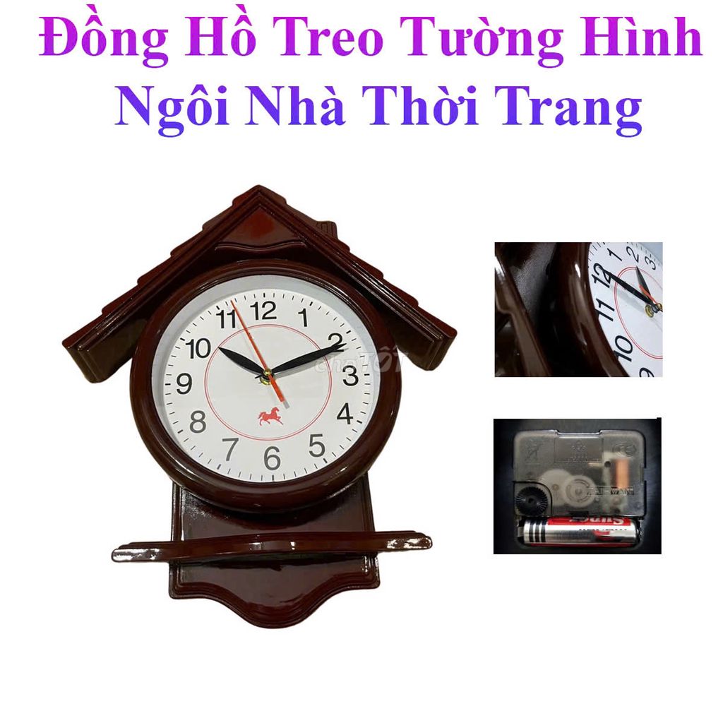 Đồng Hồ Treo Tường Hình Ngôi Nhà Thời Trang