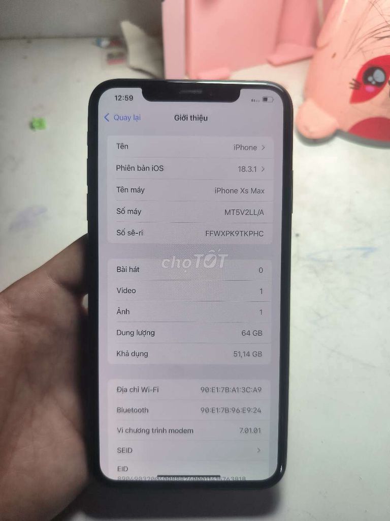 Apple iPhone Xs Max 64GB Đen. Mua bán Điện thoại tại Quận Bắc Từ Liêm Hà Nội được đăng bởi htct hình 1