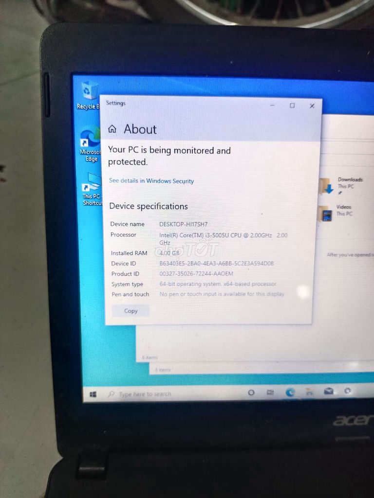 Acer Core i3 5005U 4GB/500GB Đen cũ. Mua bán Laptop tại Quận 12 Tp Hồ Chí Minh được đăng bởi Minh hình 1