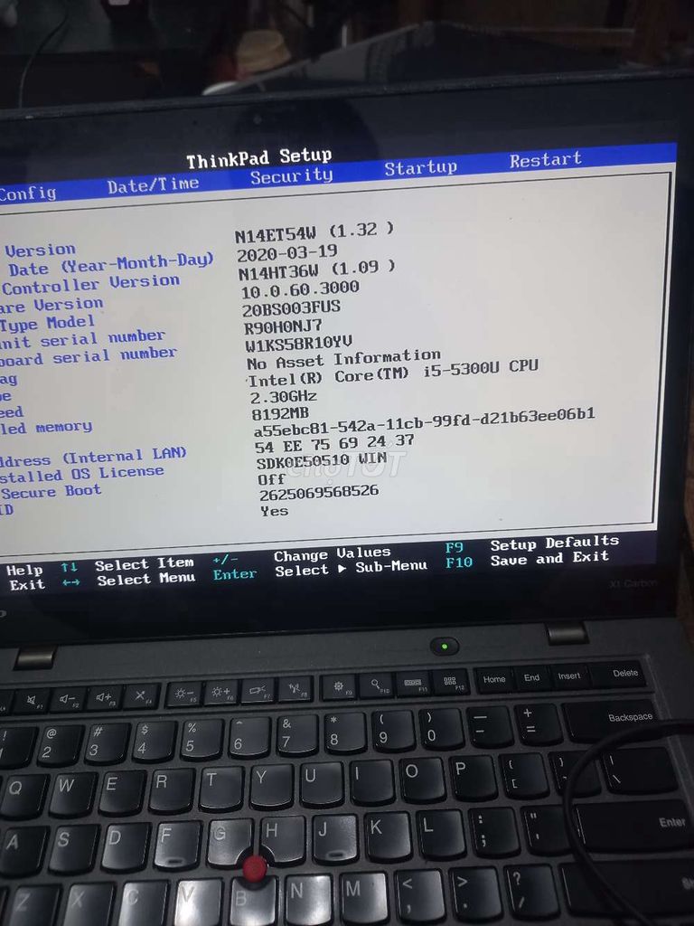 Lenovo x1cacbon Core i5 ram8 ssd128