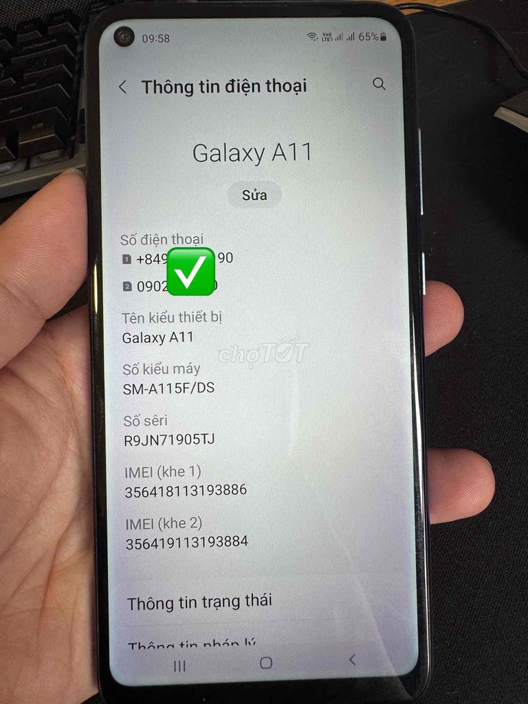 A11 Samsung Ram 3G. Mua bán Điện thoại tại Huyện Bình Chánh Tp Hồ Chí Minh được đăng bởi Dilys Dang hình 1