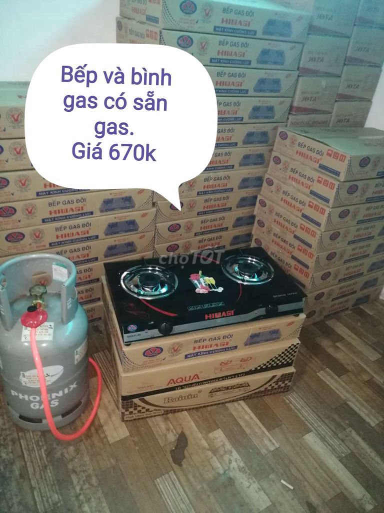 Bếp tiết kiệm gas, luôn bình có sẵn gas 670k