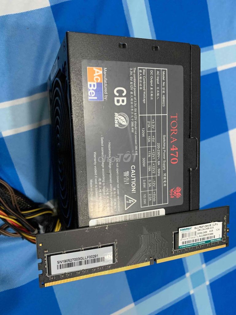 Nguồn acbel và ram 4 4g bus 2400