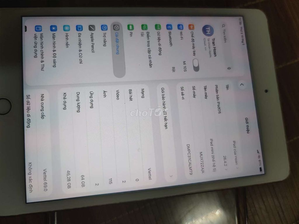 Apple iPad mini 5 64GB Vàng hồng. Mua bán Máy tính bảng tại Quận Hoàng Mai Hà Nội được đăng bởi đình hoan hình 1
