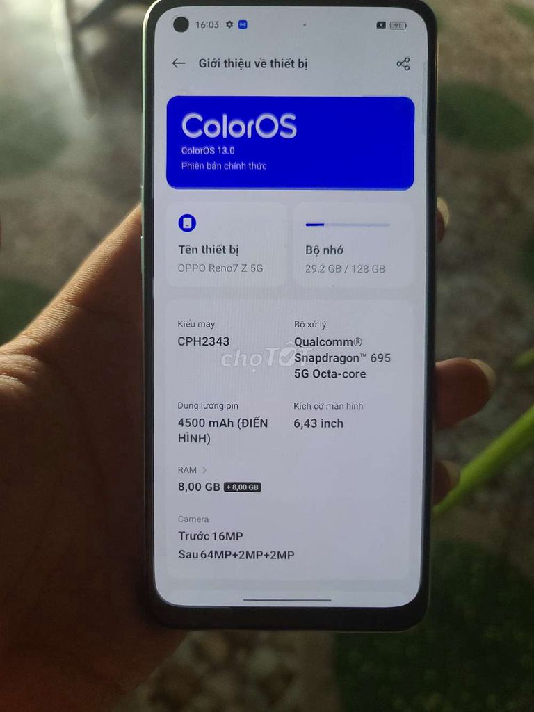 OPPO Reno 7z 5G chính hãng Ram 8GB/128GB