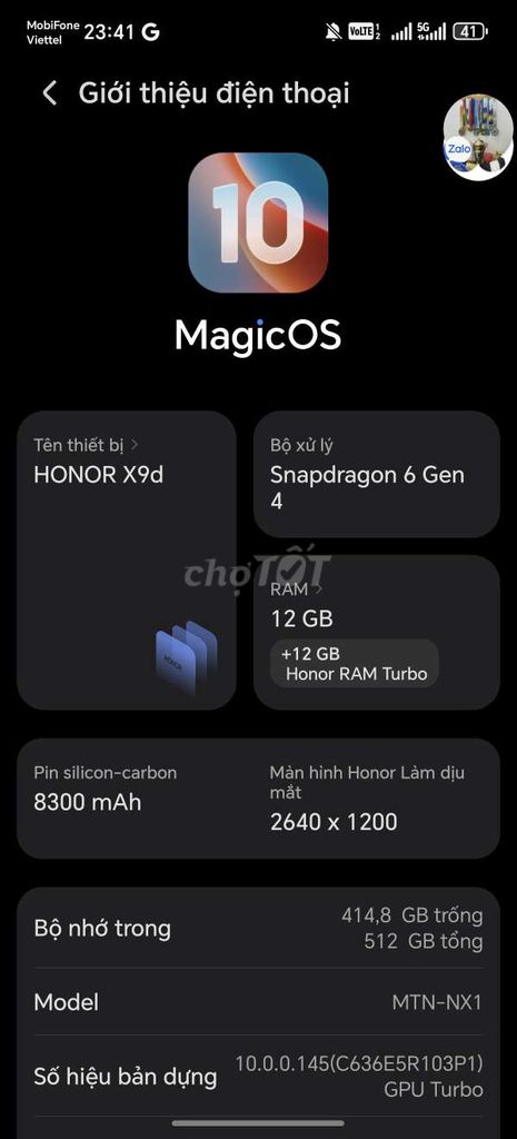 Honor X9d 512GB. Mua bán Điện thoại tại Quận Cẩm Lệ Đà Nẵng được đăng bởi Thế Phúc hình 1