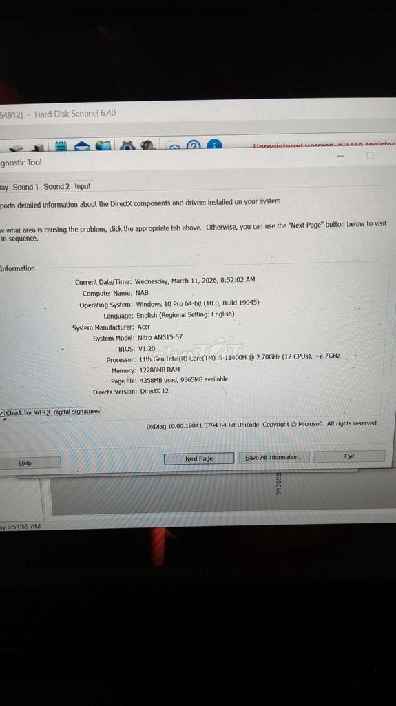 Acer Nitro AN515-57 i5-11400H 12GB. Mua bán Laptop tại Thành phố Biên Hòa Đồng Nai được đăng bởi Huynh Trong hình 1