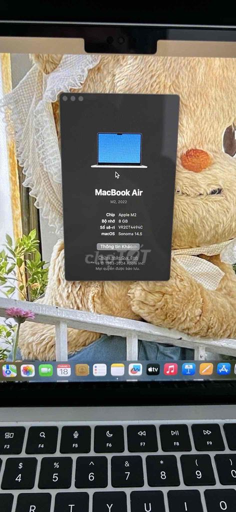 Macbook air m2 còn bảo hành 10 tháng nữa