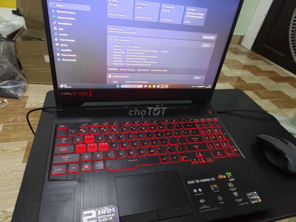 Asus TUF A15  Ryzen 5 7535HS 8GB/512GB RTX 3050. Mua bán Laptop tại Huyện Bình Chánh Tp Hồ Chí Minh được đăng bởi Lâm Hải hình 1