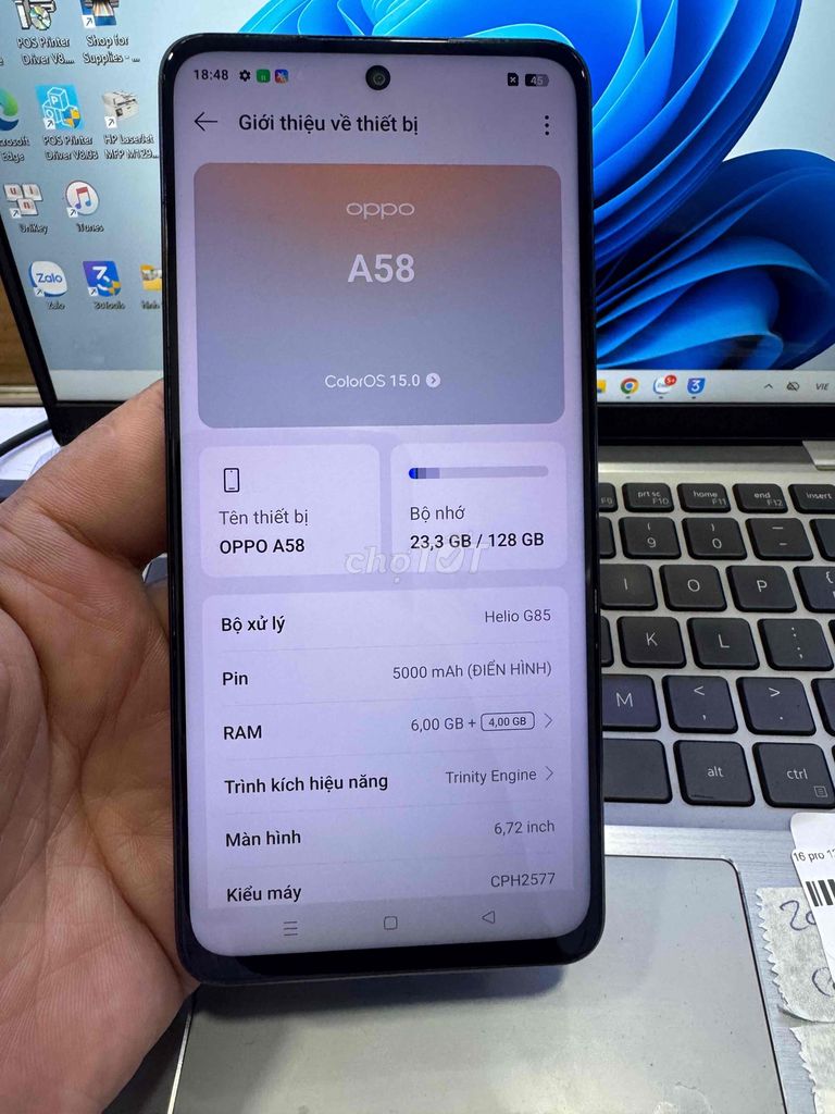 Oppo A58 128GB Đen. Mua bán Điện thoại tại Quận 6 Tp Hồ Chí Minh được đăng bởi QUỐC THIÊN BÁN GÓP 0 ĐỒNG  hình 1