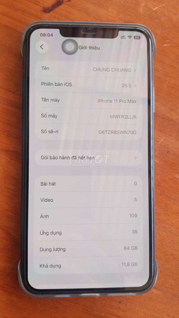 Apple iPhone 11 Pro Max 64GB Xám. Mua bán Điện thoại tại Quận Ngũ Hành Sơn Đà Nẵng được đăng bởi Đức hình 1
