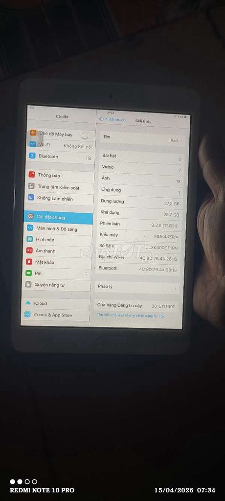 Apple iPad mini 1 32GB Bạc. Mua bán Máy tính bảng tại Thành phố Thuận An Bình Dương được đăng bởi duy mập hình 1