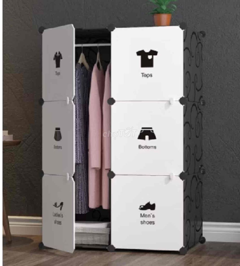 Tủ quần áo nhựa 6 cánh Đen trắng. Mua bán Tủ, kệ gia đình tại Quận Cái Răng Cần Thơ được đăng bởi Phan Thanh Toàn hình 1